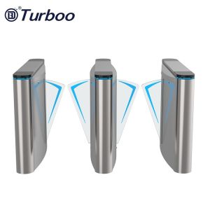 Pedestrian Access Control Turnstile Flap Barrier Gate With Fingerprint Face