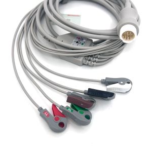 HP 12Pin 5lead WIRES ECG Monitor Cable Gray Color Latex Free Multi Function
