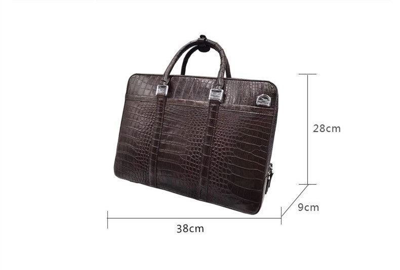 Business Style Genuine Crocodile Belly Skin Men's Working Bag Briefcase Exotic Real Alligator Leather Male Large Handbag