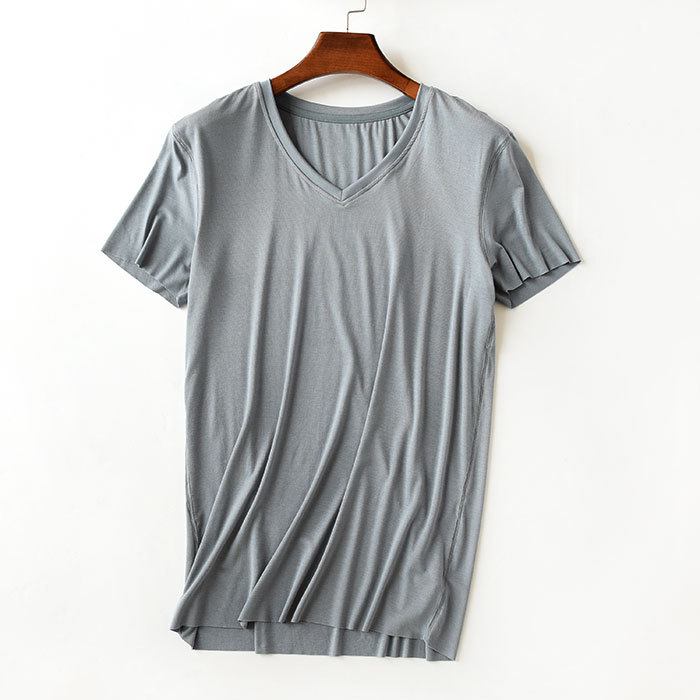 wholesale bamboo clothing mens V neck blank high quality bamboo fiber t shirt