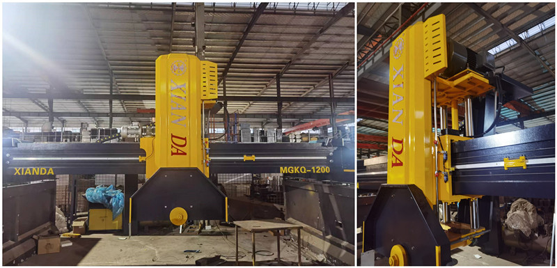 Four Column Middle Block Stone Slab Cutting Machine With Double Hydraulic Cylinder