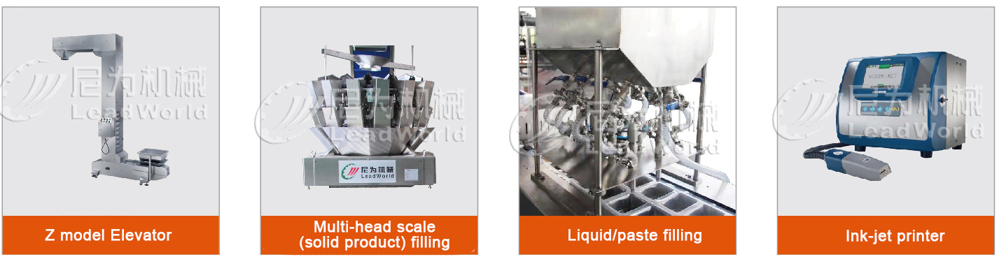Leadworld Automatic Rotary Bag Packaging line Multifunctional Pre-made Bag Packaging Filling And Sealing Machine