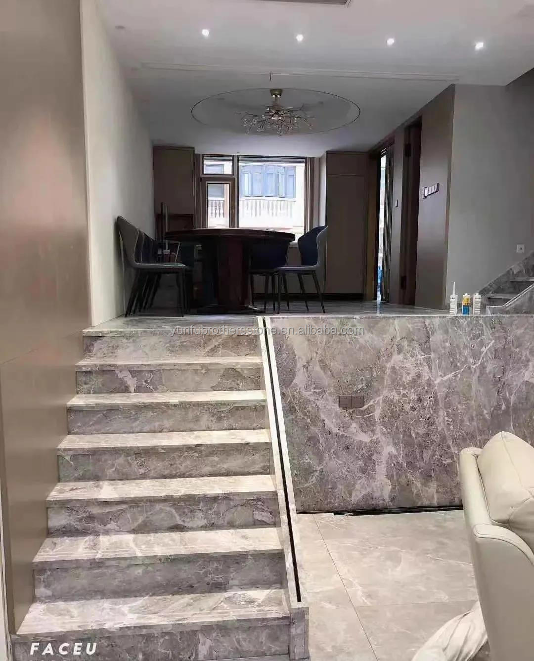 Modern Design Indoor Stair Step Riser Polished Natural Stone Material for Indoor