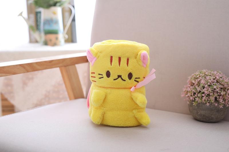 Soft 220g Baby Rolled Up Blanket Funny Animal Cartoon Fleece Plush Blanket for Bedding