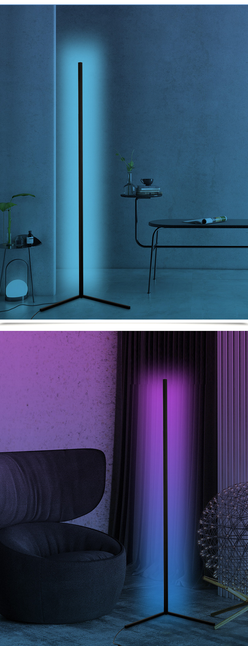 Drop Shipping Modern Nordic Luxury Tripod Corner Metal Floor Lamp For Bedroom Living Room Hotel