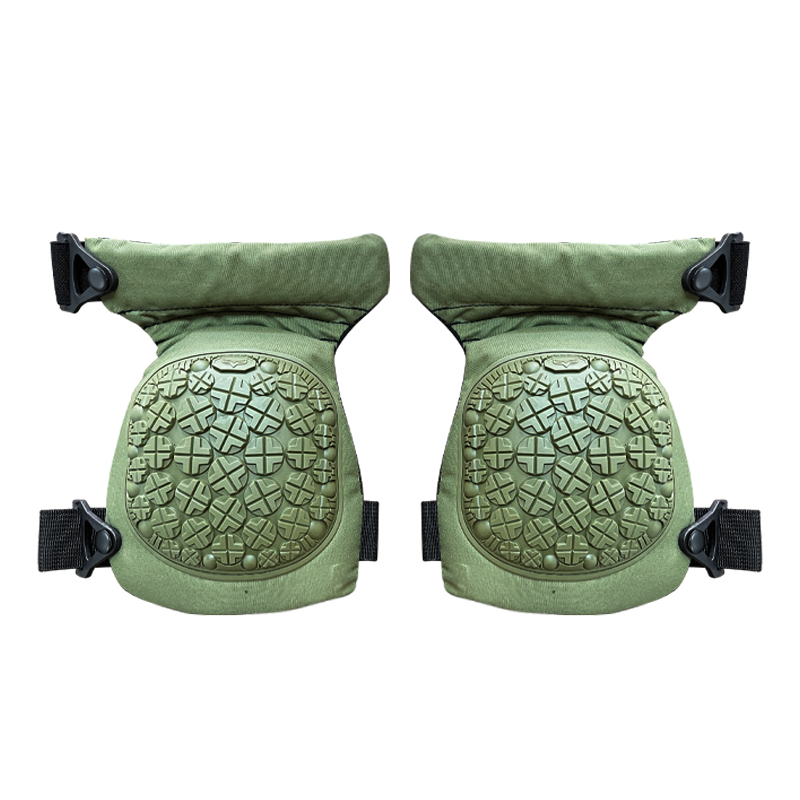 Thick 600D Polyester Green Hard Shell Knee and Elbow Pads for Outdoor Enthusiasts