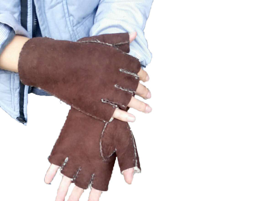 Double Face Leather Fashion Gloves , Touch Screen Cute Women'S Mitten Gloves
