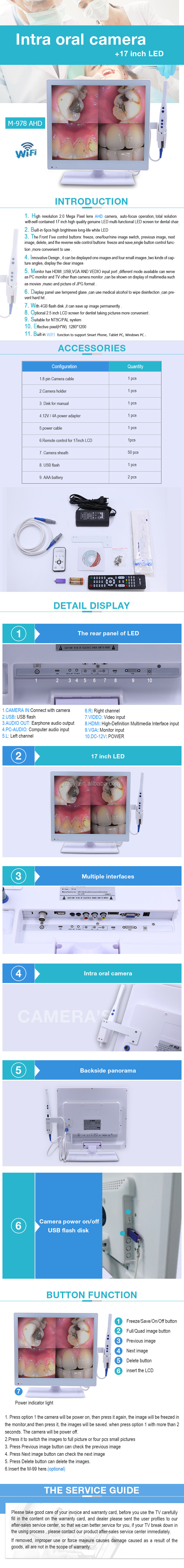 Wireless Wifi Dental Digital Mouthwatch Intraoral Camera 17 Inch LED Monitor