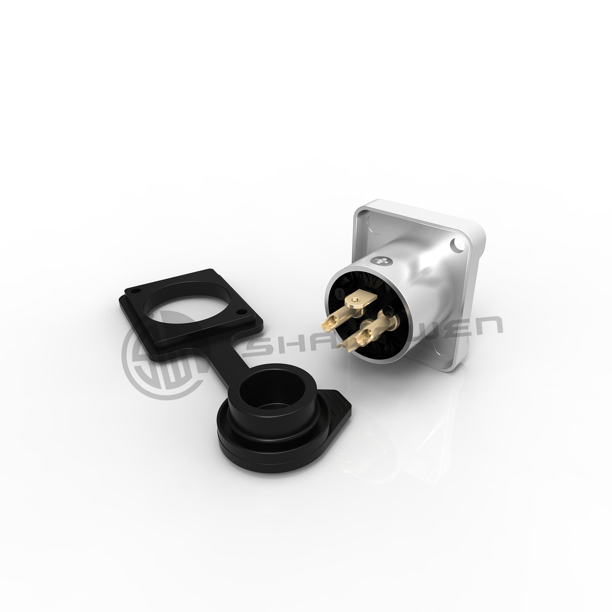 XLR Audio Power Waterproof Socket Connector 3 Pin Microphone IP65