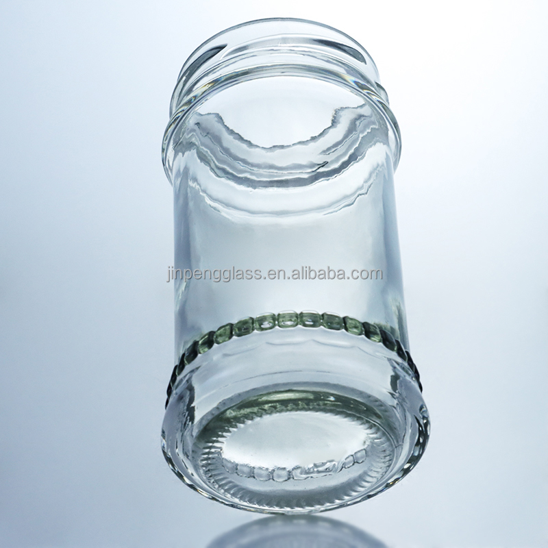 Metal Lid Honey Jam Round Food Grade Glass Jar with Custom Straight Edge Clear Glass
