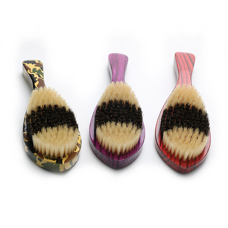 Laser Long Handle Pure Boar Bristle 360 Wave Hair Brush With Customized Pattern