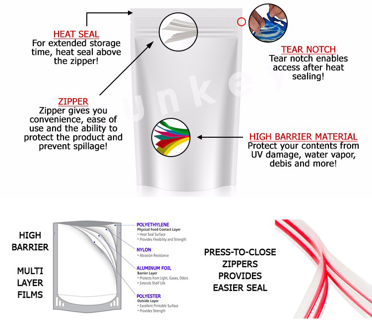 Printed Moisture Proof Packaging Waterproof Packaging Bags For Tobacco Leave Snack Food