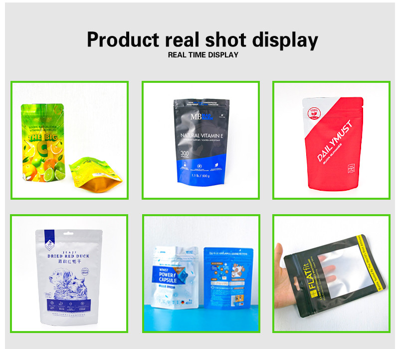 Bulk Customized Ziplock Plastic Bags Matte Stand Up Pouch Aluminum Foil Mylar Bag