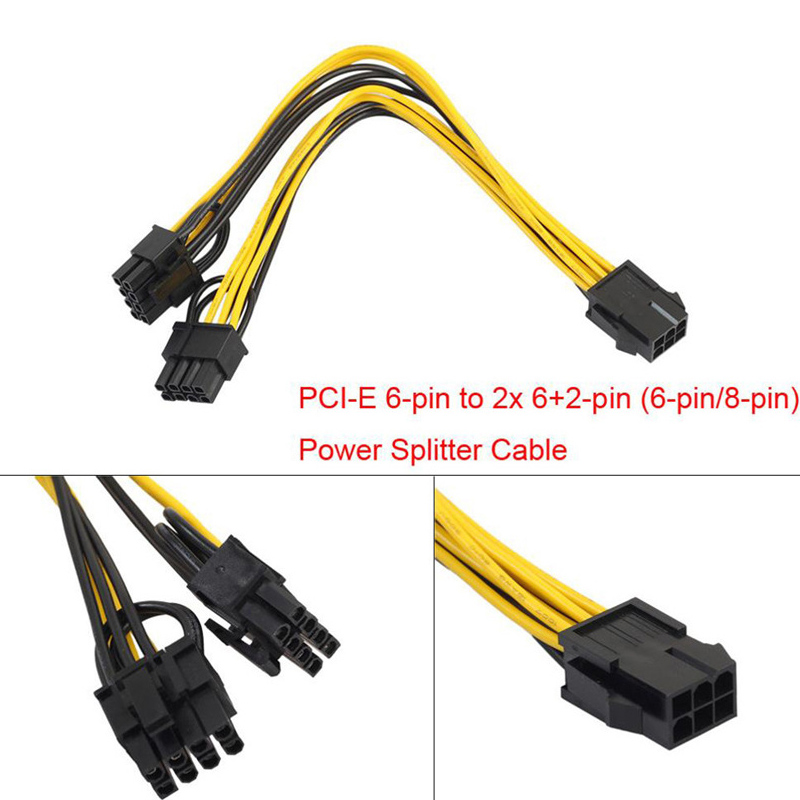 18Awg PCI-e 8pin to Dual 8Pin / PCIe 8pin-2x(6+2pin) Graphics Video Card Power Cable PCI Express power splitter cable