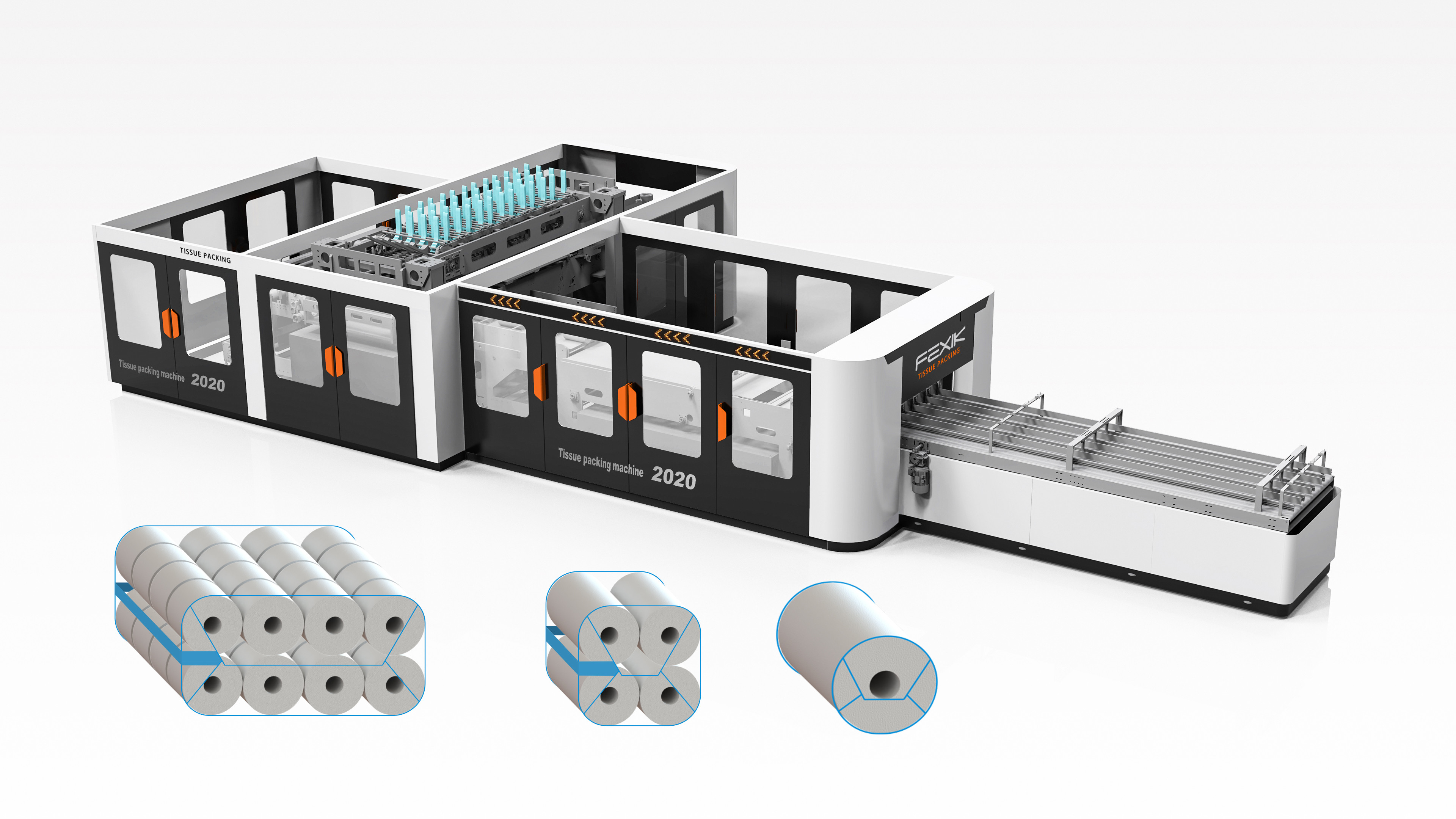 50packs/Min Toilet Paper Converting Machine , 50 Microns Toilet Paper Wrapper