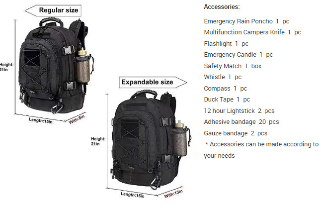 Portable Backpack First Aid Kit Medical Tactical Set For Outdoor