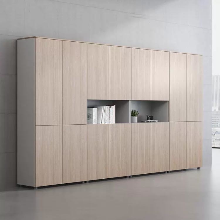 31 Inch Office Storage Cupboard 4 Layers Oak Color With E1 Melamine Board