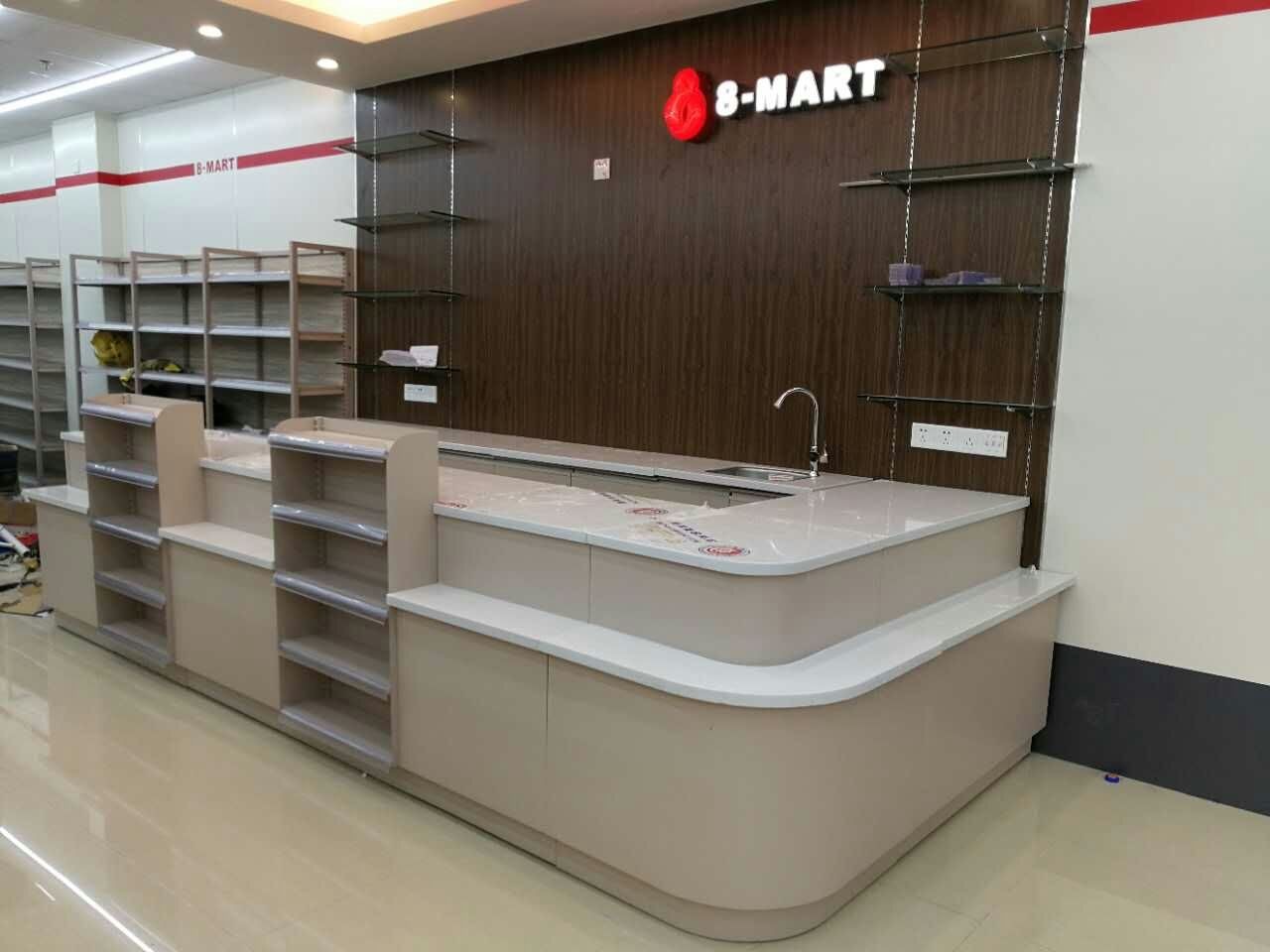 Coffee Color Convenience Store Display Shelves 30kg-50kg for each Layer 900mm Length