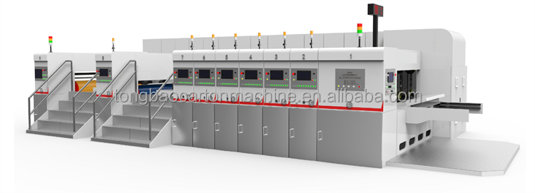 Flexo Plate High Definition Multicolor Printing Slotting Rotary Die Cutting Stacker Machine