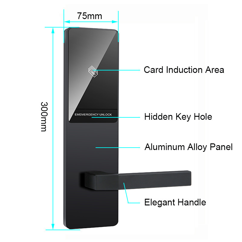 Wood Door Hotel Key Card Door Locks with Digital Hotel Smart Management System