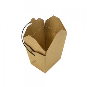  Anti Leakage Food Box 350 Gsm Kraft Paper Material With Black Handle Manufactures