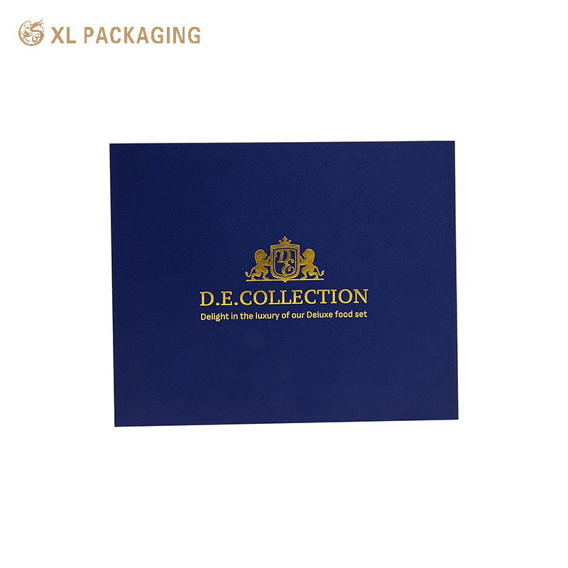 Luxury Blue Tea Gift Box Packaging Custom Logo Printed With EVA Insert