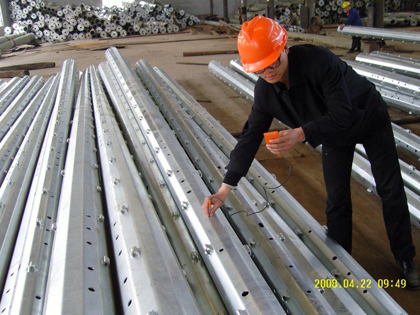1-30mm Galvanised Electric Steel Pole For Power Transmission With Flange And Anchor Bol