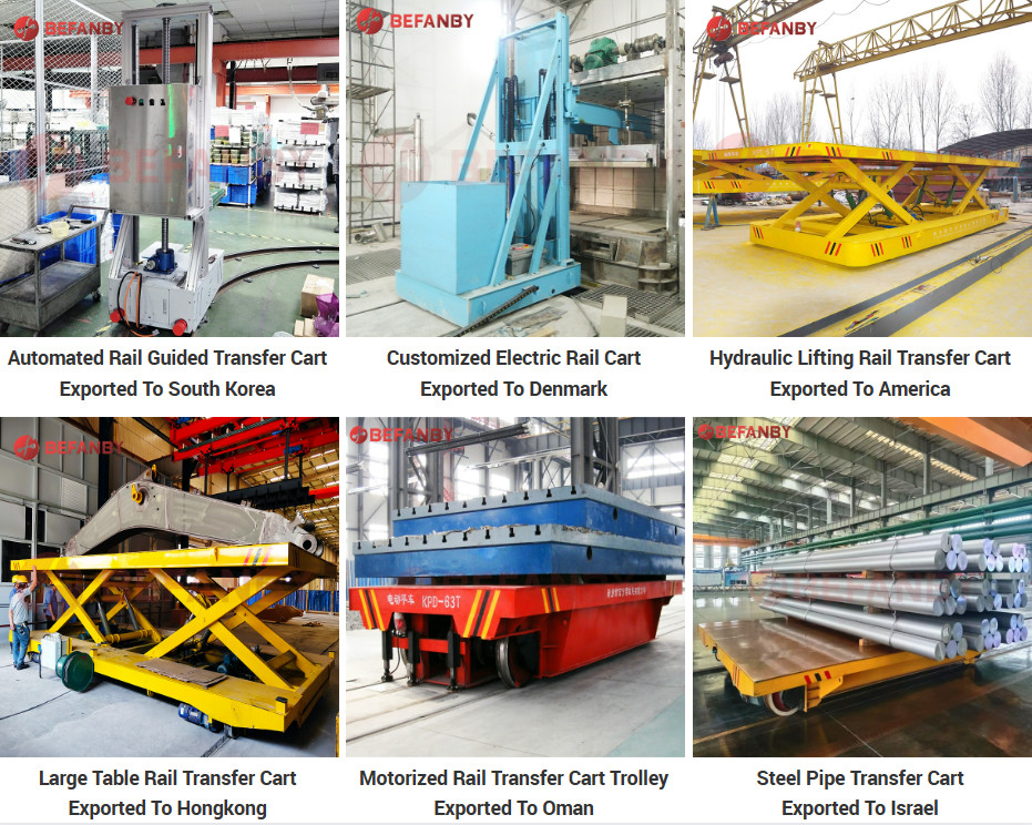 Ferry Rail Transfer Trolley Q235 Material Track Flat Transfer Cart