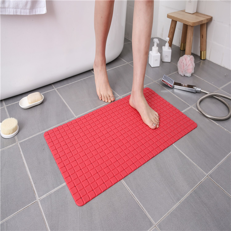 Red Non Slip PVC Shower Tub Mats Bathroom Tub Waterproof Bath Rugs