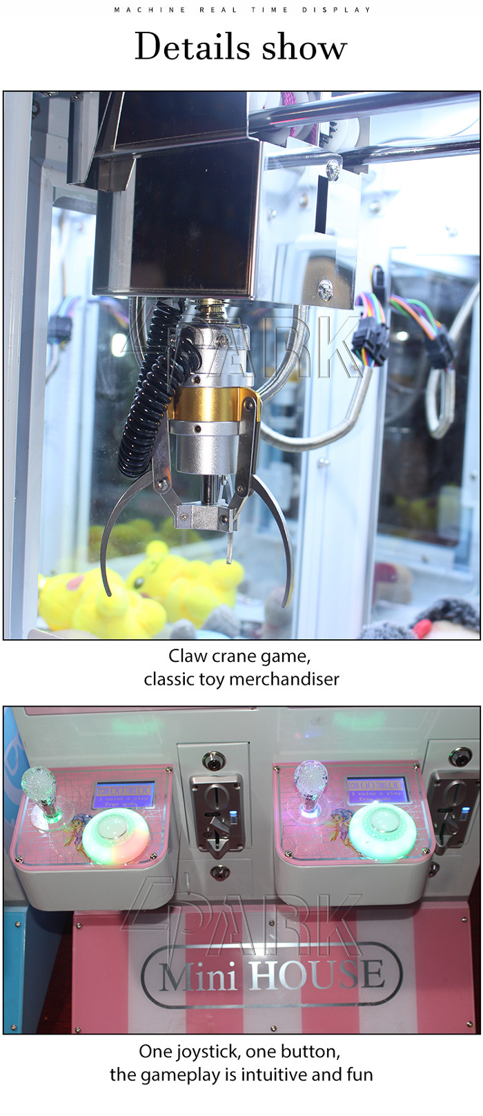Four people mini crane machine cheap price coin pusher doll crane machine free play