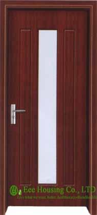 Solid Core Interior PVC Wood Doors From China Manufacturing, with clear tempered