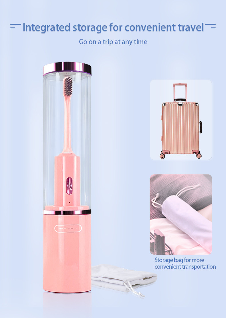Disinfection and Mouthwash 2-in-1 Cup Wireless Charging Portable Travel Vibration Sonic Electric toothbrush
