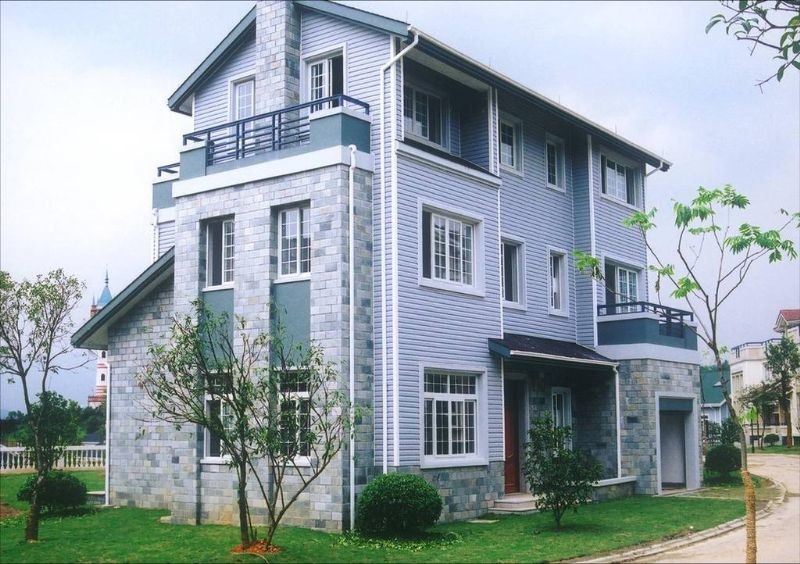 Prefab Steel Homes / Light Steel Villa With Solar System CE ISO