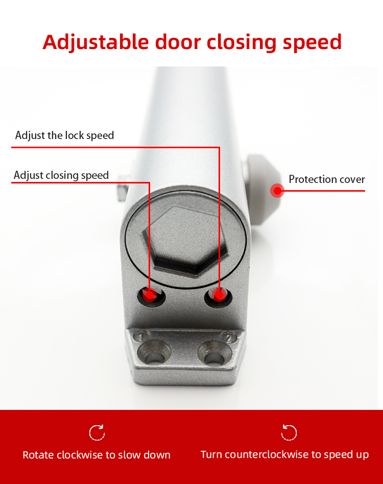 Silver Hydraulic Aluminum Wireless Remote Control Cam Action Door Closer for PVC Doors