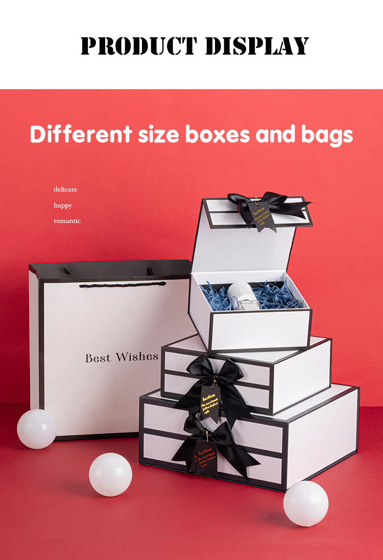Whole Sales Luxury Clothes Perfume Gift Set Package Ribbon Bow Magnetic Closure Cardboard Folding Gift Box