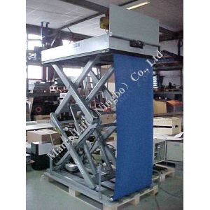CE Certified Customizable Marco High Scissor Lift Table with Loading Flap and Curtain