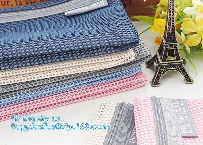 zipper lock file document mesh bag, A6 transparent zipper mesh document file stationery bag, zip Lock File Bags Stationa