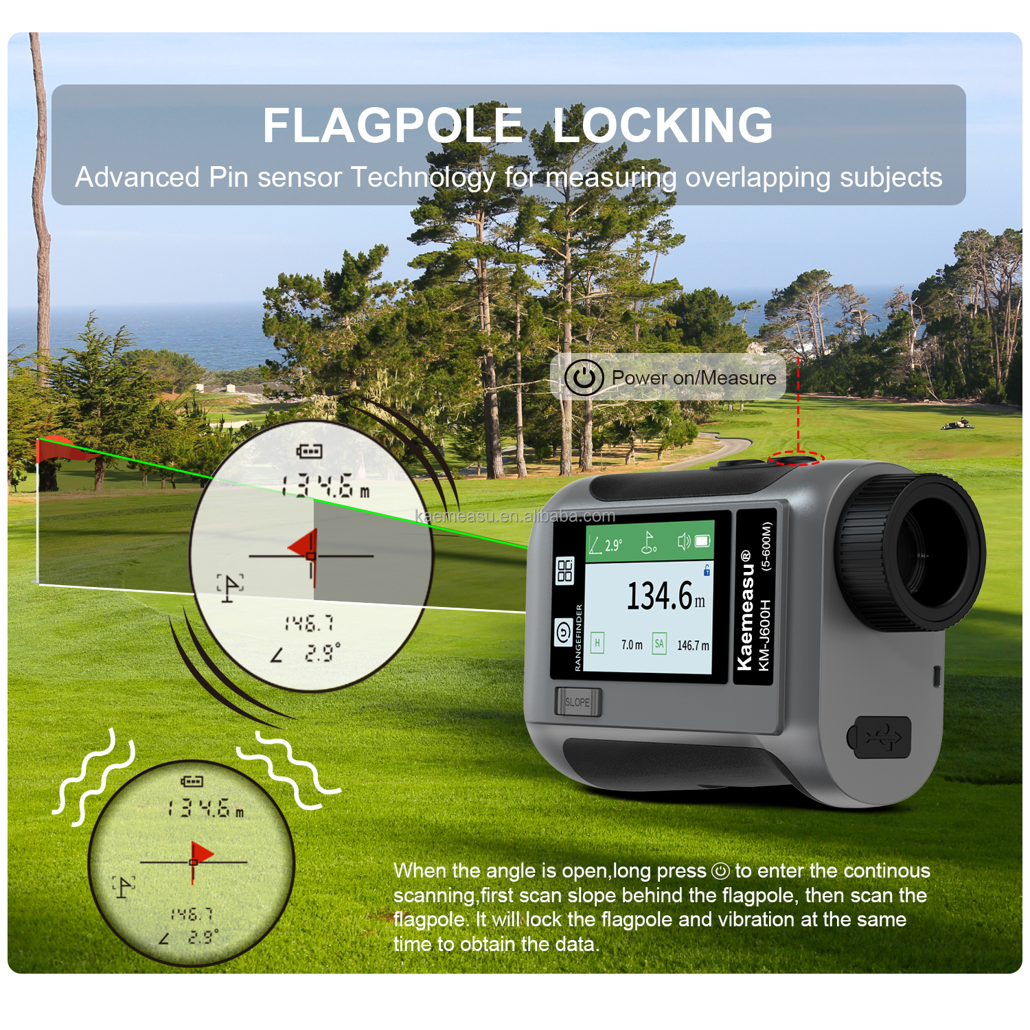 J LCD Screen Golf Sport Laser Rangefinder Optical Instruments Hunting Diastimeter Intelligent Golf Telescope