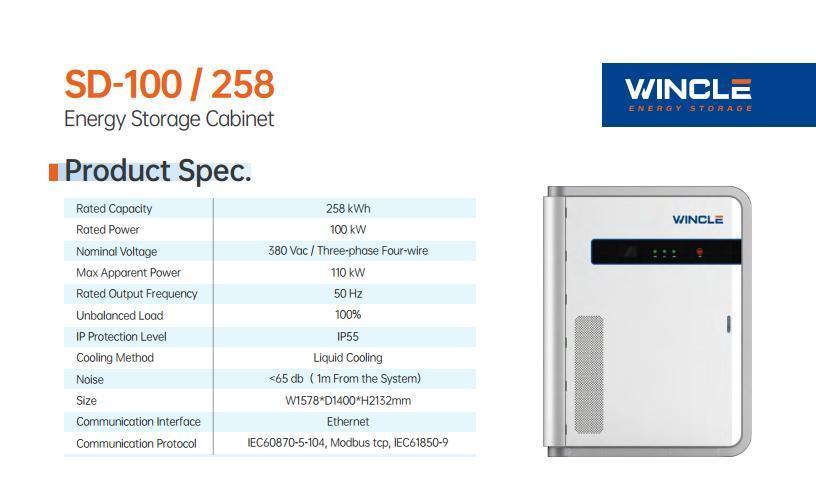 258kwh Battery Cabinet with LFP Battery Case for C&I Energy