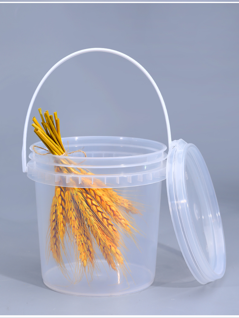 Customizable 1L-20L Clear Food Grade Snacks Milk Tea Packing Bucket With Lid for B2B