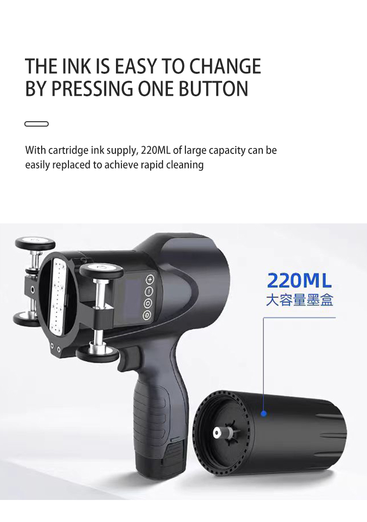 30-60mm Large Character Ink-jet Printer for Other Uses Used Printing TIJ Portable Handheld Text Graph Expiry Dates Metal Pipe Pole
