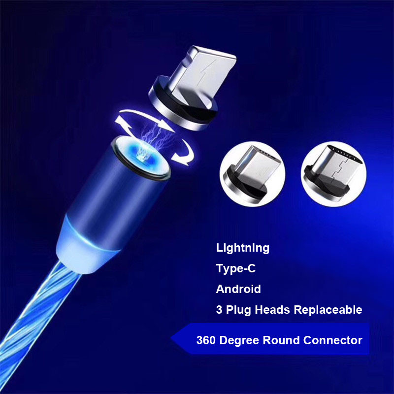 18W 20W Magnetic USB Charger Cable 3 In 1 Charging With Data Sync