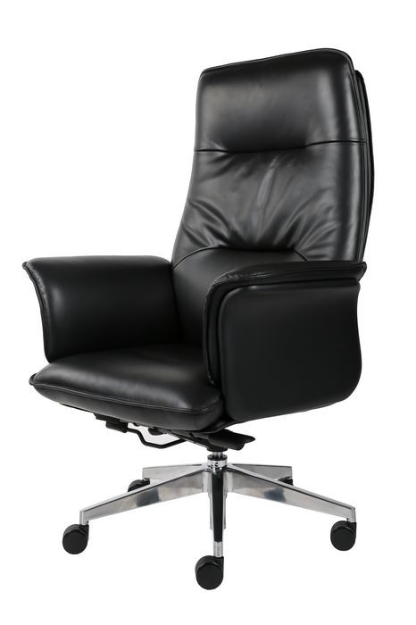 Moded Foam Genuine Leather Desk Chair , 360d Leather Rolling Chair DIOUS