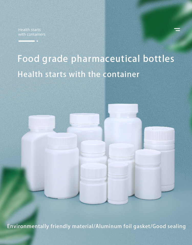 Screen Printing HDPE Plastic Pill Bottle With Screw Lid for Pharmaceutical Packaging