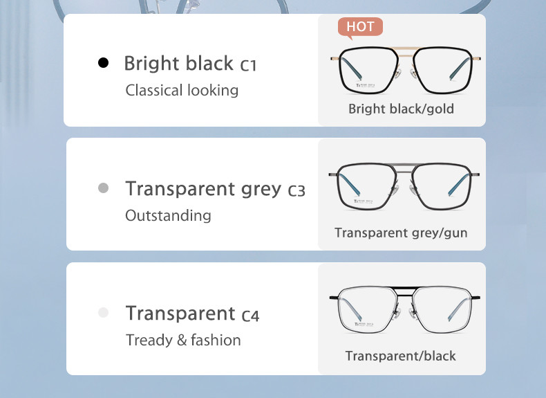 Clear Lens Acetate Titanium Glasses , Unisex Metal Frame Glasses