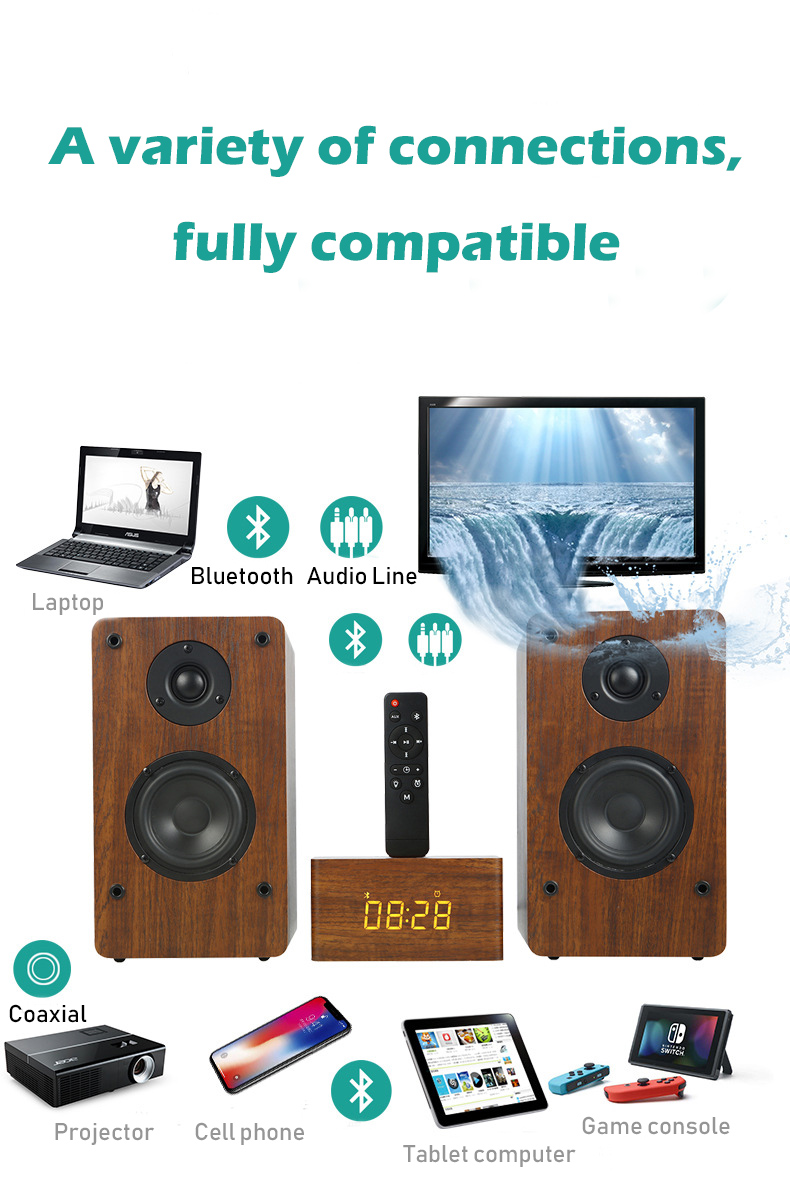 Portable Multimedia Bluetooth Speaker , Super Bass Bookshelf Audio Speakers
