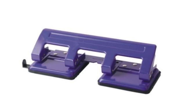 Purple Color Rubber Basin 12 sheets capacity metal 4 holes paper punch for
