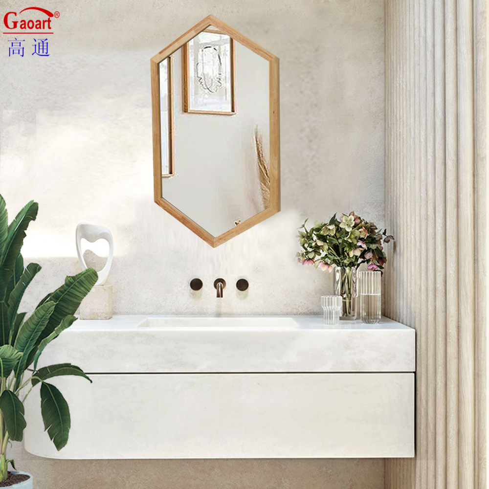 Customized Size Wooden Frame Modern Wall Mirror for Home Bathroom Antique Decor