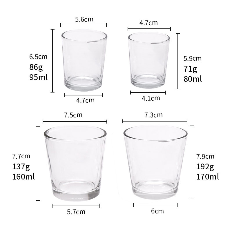 Screen Printing Round 80ml 95ml Glass Candle Cup
