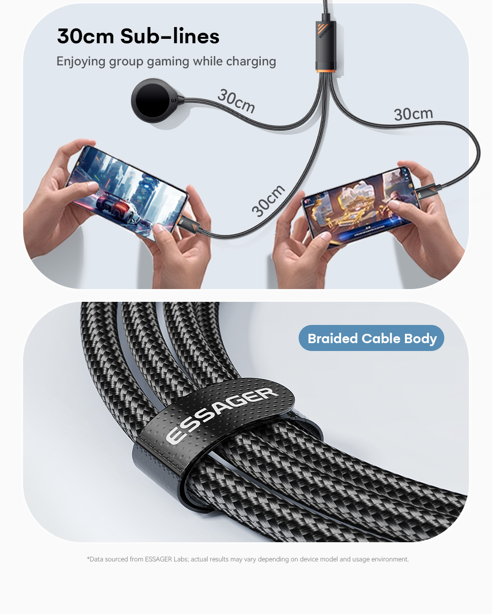 ESSAGER ES-X66 Series 100W USB C to USB C+L+Wireless Watch Charger 3 in 1 Cable